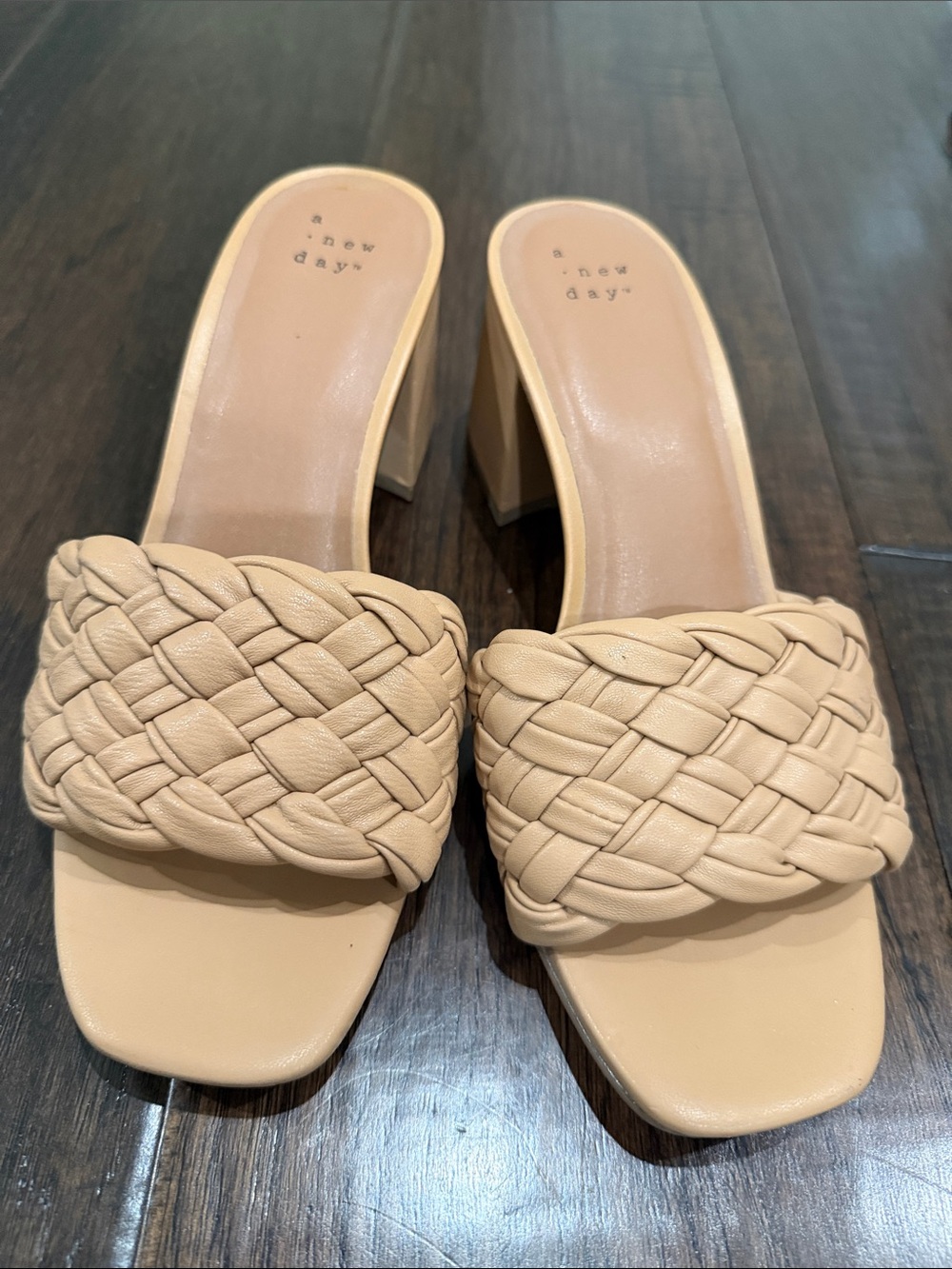 a new day Tan Braided Block Heel Mules - Picture 1 of 7